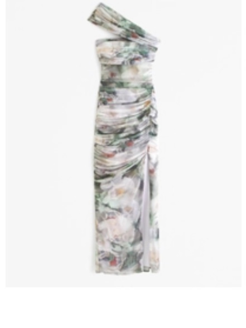 Abercrombie & Fitch Mesh Off-The-Shoulder Draped Maxi Dress - Green Floral